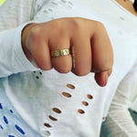 Personalized name ring | Sterling silver and 14K gold plated engraved ring | Personalized Ring | engraved name band
