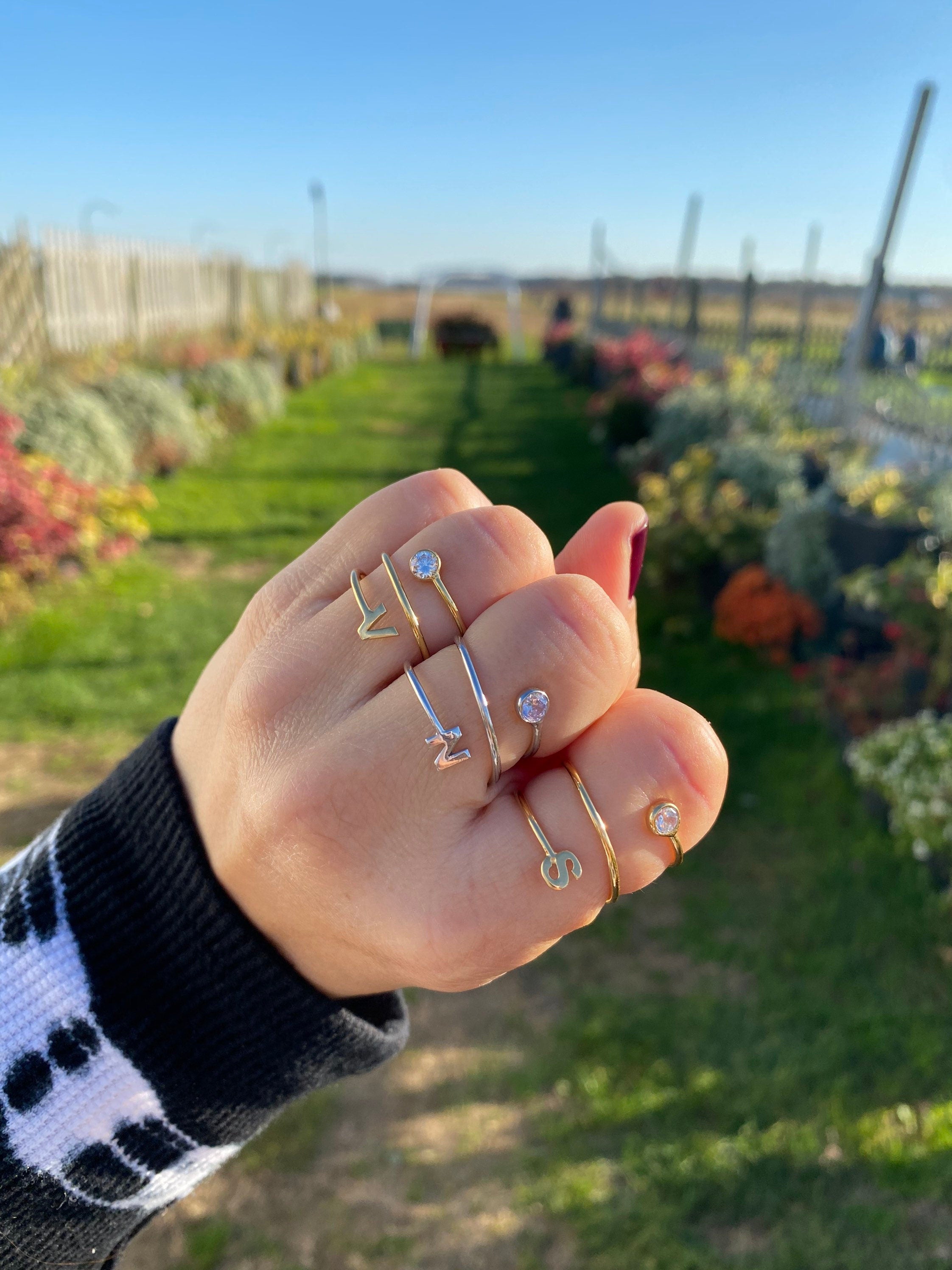 Personalized ring | initial ring | Sterling silver initials ring | Personalized initial Ring | custom ring I letter ring