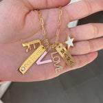 Hebrew name charm. Hebrew letter Charm. Add to any brace or necklace chain. Sterling Silver Gold Plated. Gold, rose gold or silver.