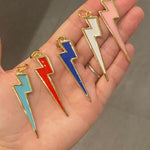 Colorful enamel lightning bolt Charms. Lightning bolt charms. Enamel Charms for Choker/ necklace. Gold-filled. Trending charms.