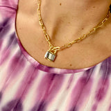 Lock Charms. Two-tone charms. Lock of love Charms for Choker/ necklace. Gold-filled.