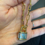 Lock Charms. Two-tone charms. Lock of love Charms for Choker/ necklace. Gold-filled.