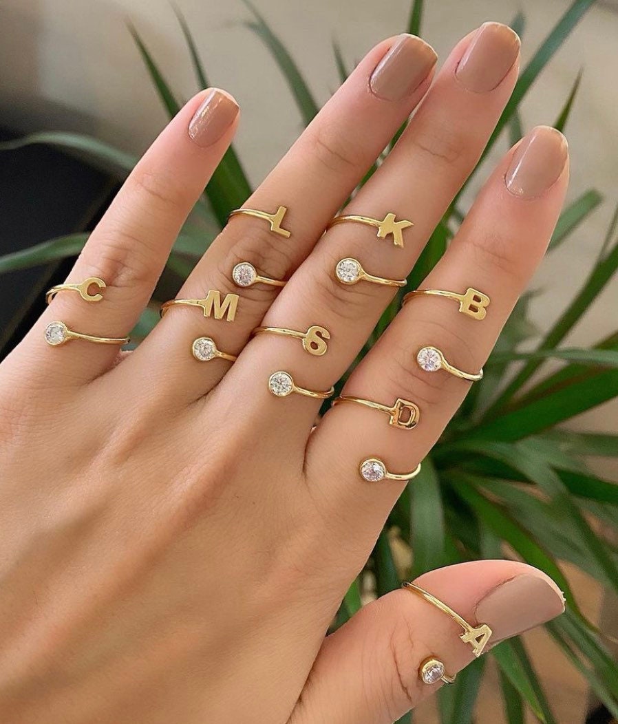 Personalized ring | initial ring | Sterling silver initials ring | Personalized initial Ring | custom ring