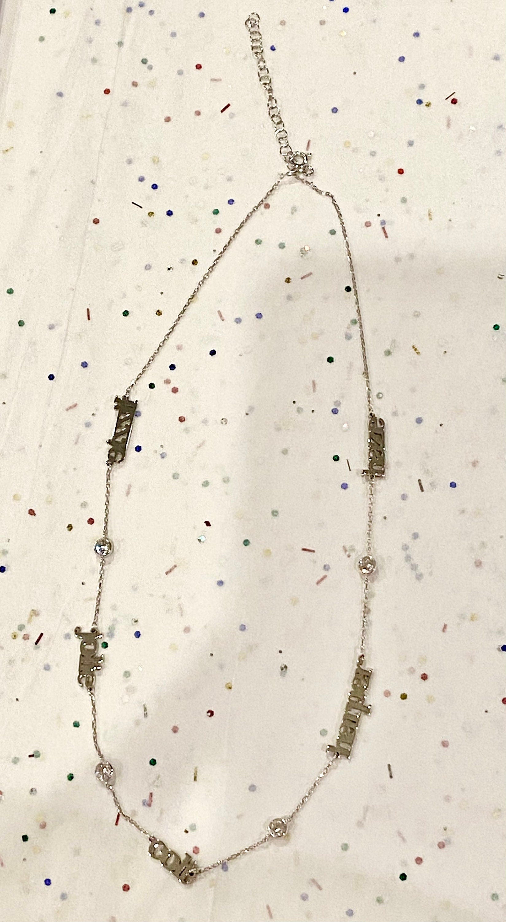 Mommy necklace with 1 2 3 4 5 6 names and bezel diamonds. Mom necklace. Mother’s necklace. Name necklace. With or without the diamonds.