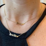 Personalized Name Necklace with heart in Sterling Silver and 14K Gold Plated or Rhodium plated | nameplate with heart | custom necklace