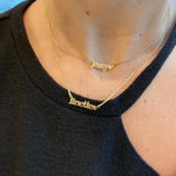 Personalized Name Necklace with heart in Sterling Silver and 14K Gold Plated or Rhodium plated | nameplate with heart | custom necklace
