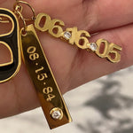 Personalized Date Charms. Number charms. Anniversary charms. Birthday charms. Custom name charms. Sterling Silver Gold Plated.