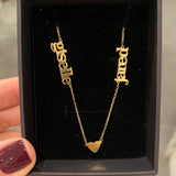 Mommy necklace with 1 2 3 4 5 6 names and hearts. Mom necklace. Mother’s necklace. Name necklace With hearts