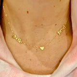 Mommy necklace with 1 2 3 4 5 6 names and hearts. Mom necklace. Mother’s necklace. Name necklace With hearts