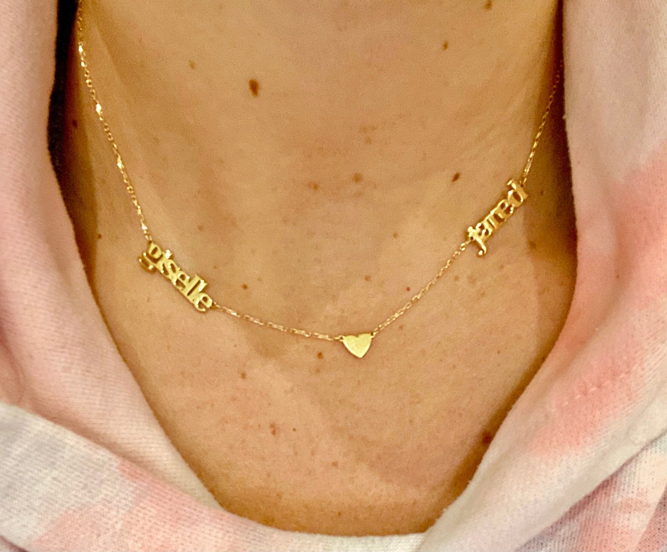 Mommy necklace with 1 2 3 4 5 6 names and hearts. Mom necklace. Mother’s necklace. Name necklace With hearts