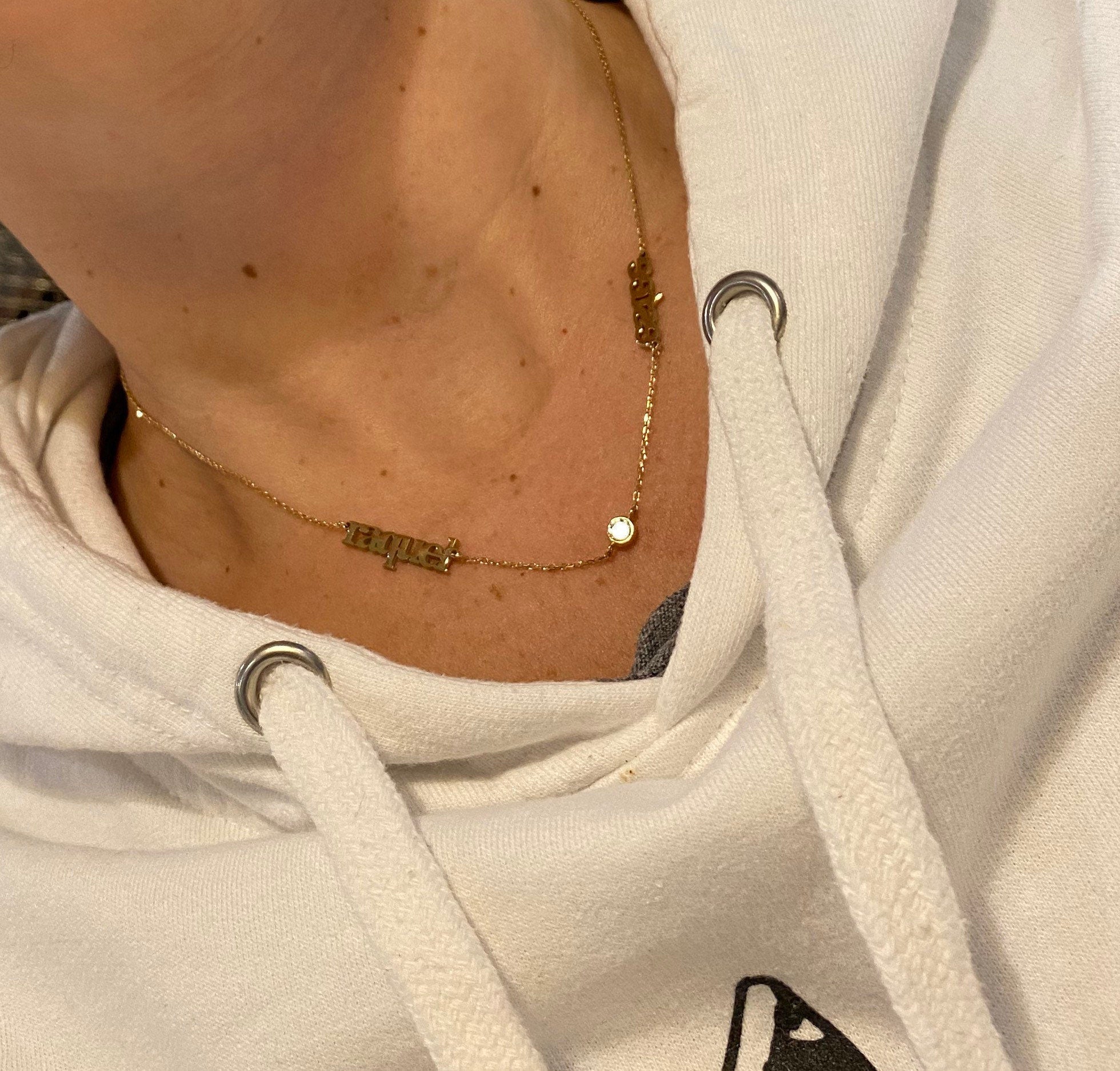 Mommy necklace with 1 2 3 4 5 6 names and bezel diamonds. Mom necklace. Mother’s necklace. Name necklace. With or without the diamonds.