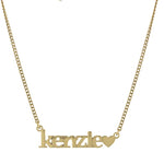 Personalized Name Necklace with heart in Sterling Silver and 14K Gold Plated or Rhodium plated | nameplate with heart | custom necklace