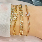 Initial bracelet | Personalized bracelet | Sterling silver and gold plated custom Cuban link bracelet | custom curb link bracelet