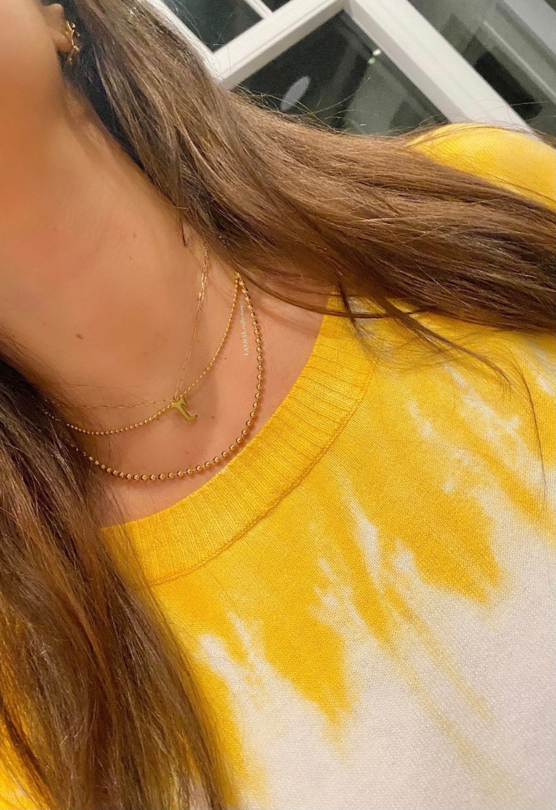 New 18K Gold-filled Mia ball chains necklaces- size mini and size medium. Gold-filled ball chain chokers.