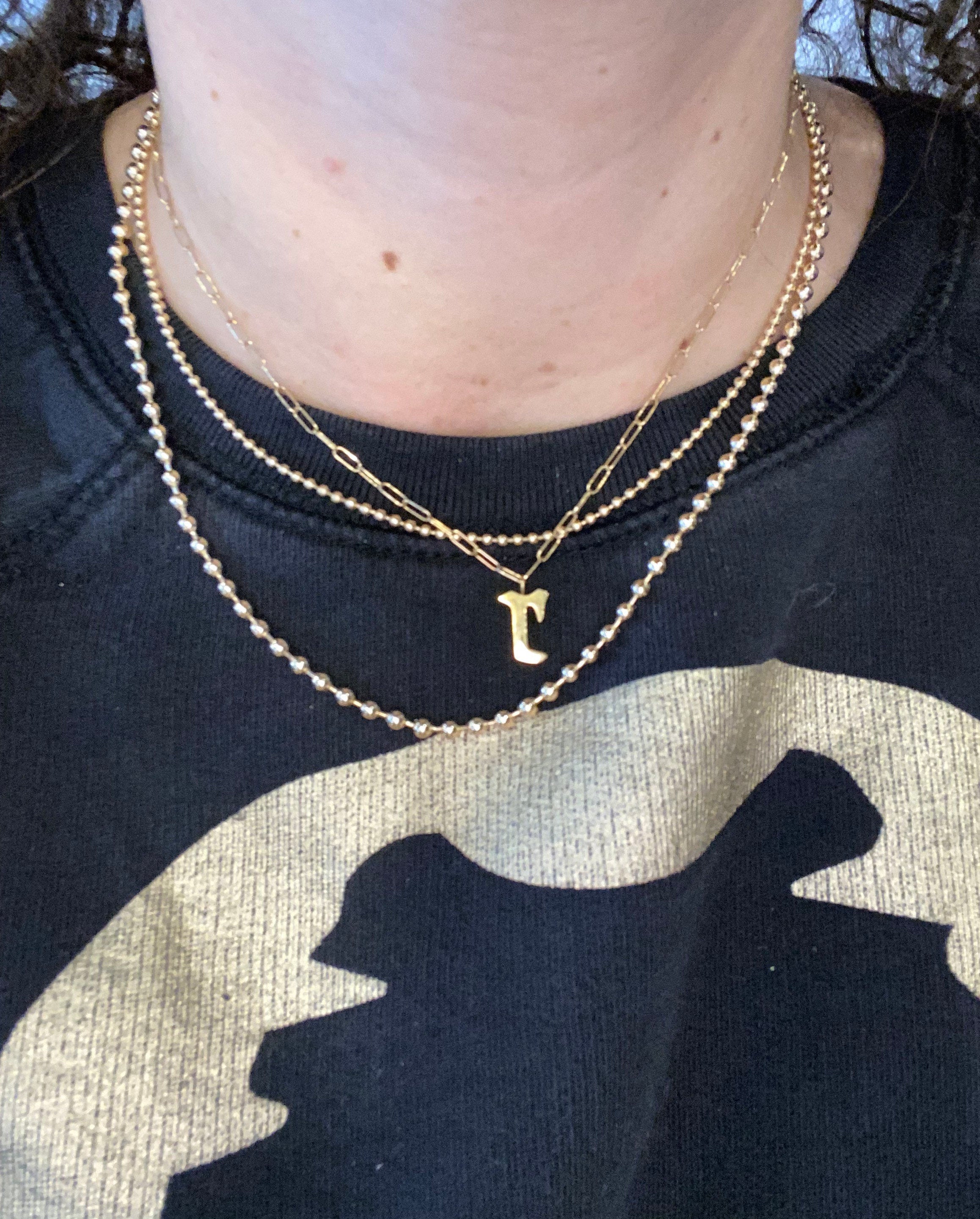 New 18K Gold-filled Mia ball chains necklaces- size mini and size medium. Gold-filled ball chain chokers.