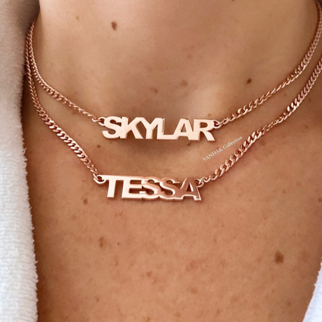 Personalized Curb link necklace. Custom curban link choker. Name necklace. Sterling silver gold plated cuban link/chain link name necklace.