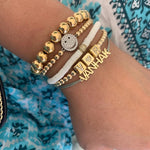 14k Gold filled initial heart cube bracelets/ beaded bracelets. Gold filled ball bracelets. Gold bead initial bracelets. Love bracelet.