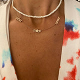 Gothic mommy necklace with 1 2 3 4 5 6 names. Gothic mommy necklace.Mom necklace. Old English Mommy necklace. Sterling silver gold plated.