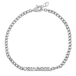 Custom name bracelet on a cuban link chain. Personalized name bracelet on a curb chain. Sterling silver gold plated nameplate bracelet.