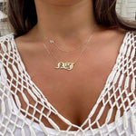 Sterling Silver Lowercase Old English Letter (or Name) Personalized Custom Necklace. Gothic nameplate necklace.
