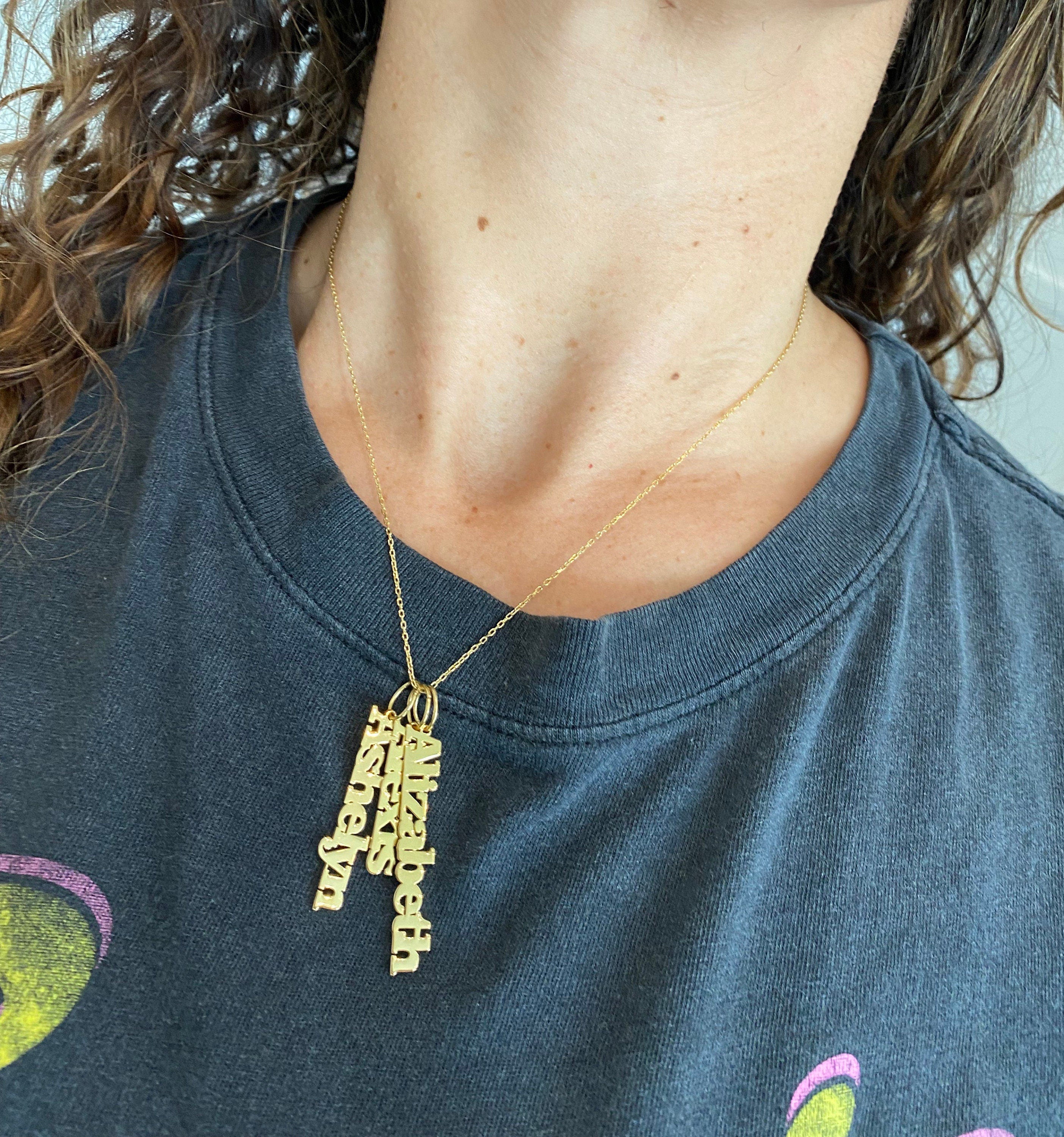 Personalized Charm Necklace | Sterling silver gold plated charm necklace | Mommy necklace with charms | mother’s charm necklace