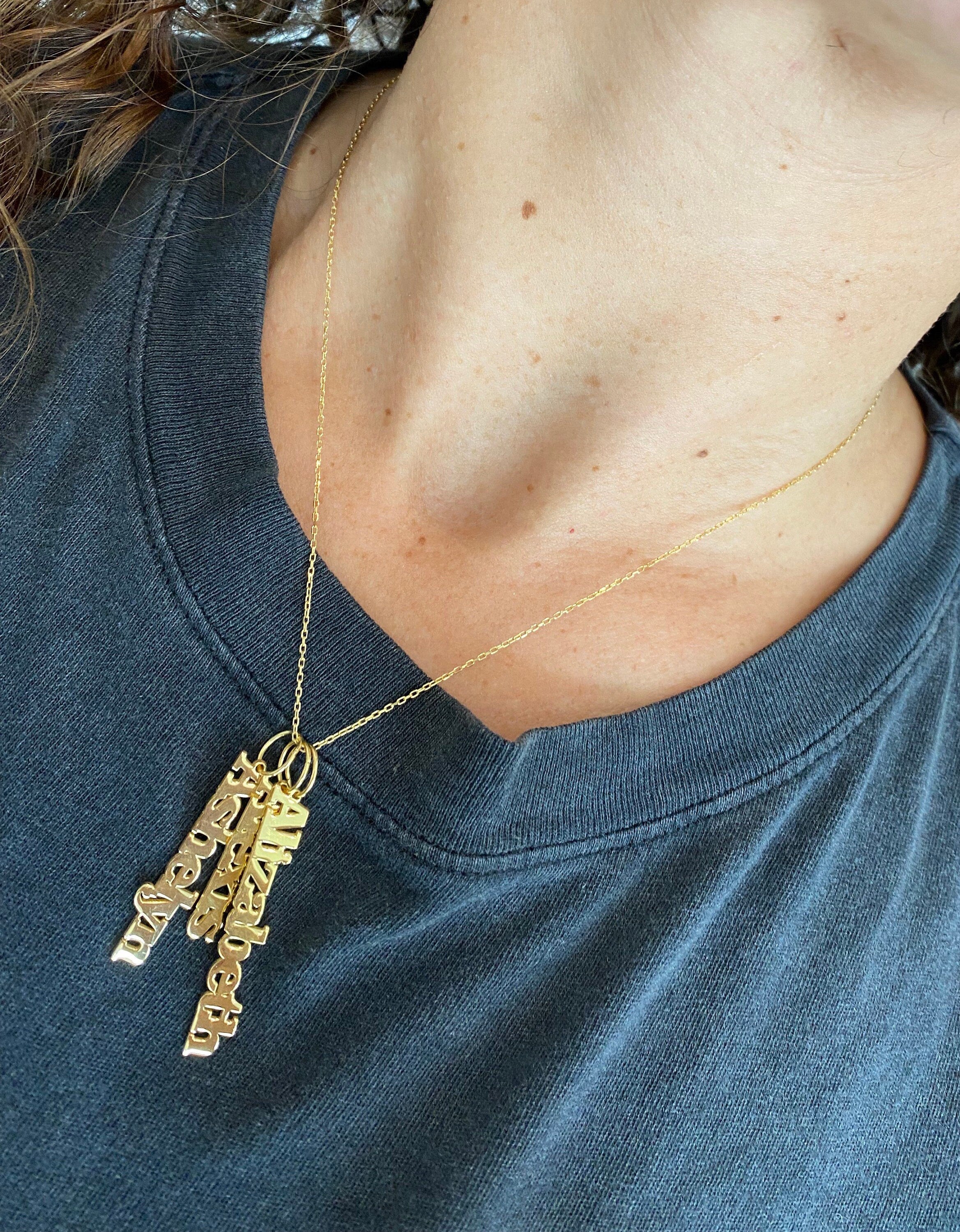 Personalized Charm Necklace | Sterling silver gold plated charm necklace | Mommy necklace with charms | mother’s charm necklace