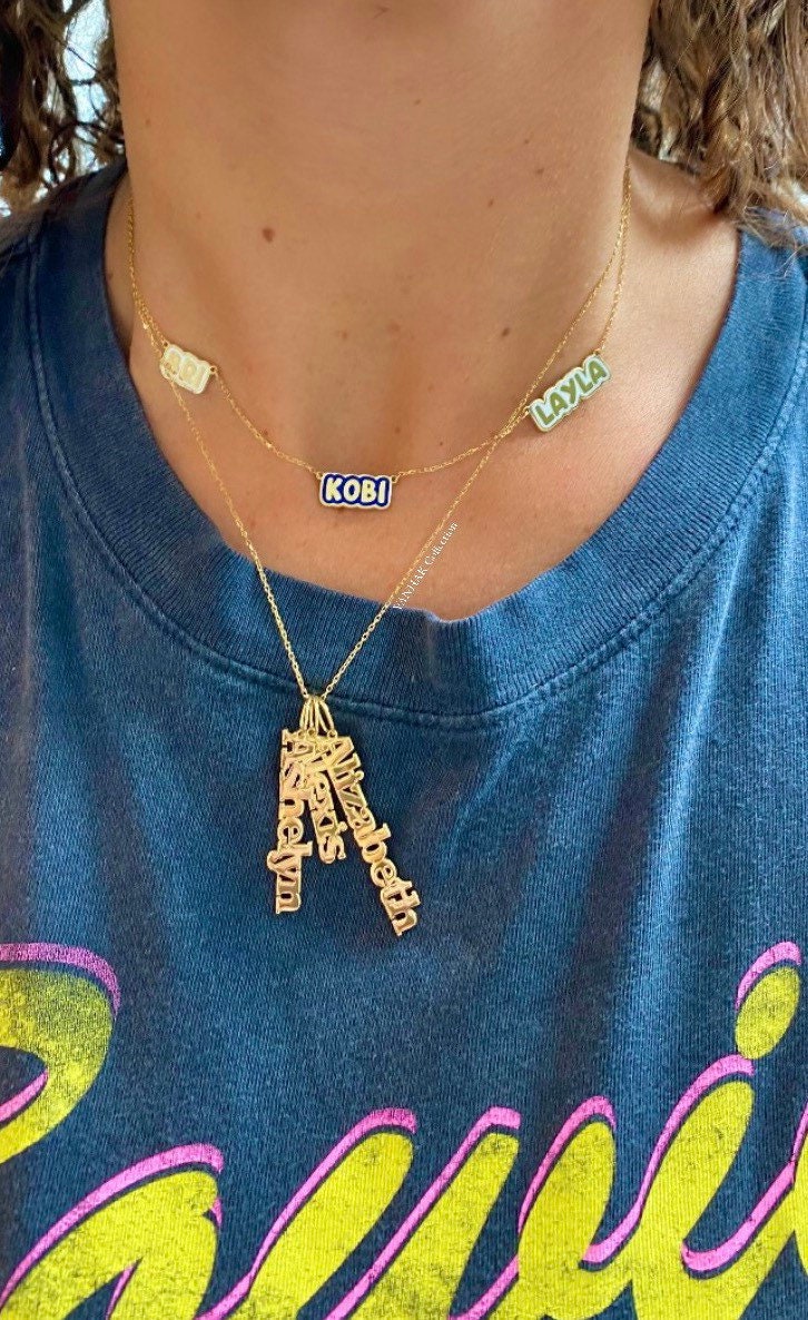 Personalized Charm Necklace | Sterling silver gold plated charm necklace | Mommy necklace with charms | mother’s charm necklace