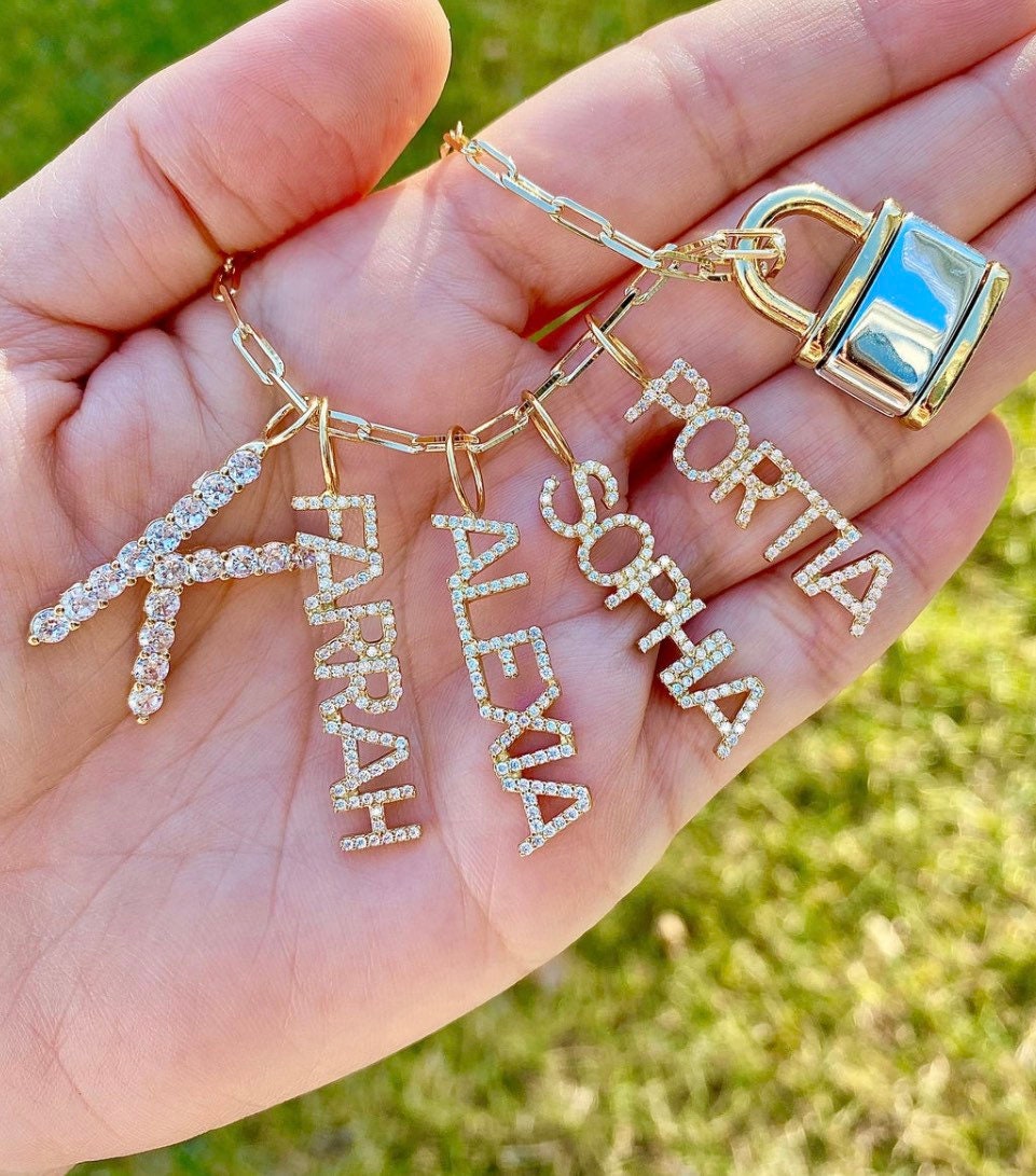 Lock Charms. Two-tone charms. Lock of love Charms for Choker/ necklace. Gold-filled.