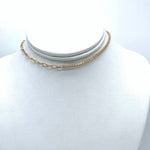Gold-filled Half chain link half tennis choker. Half chain link half tennis necklace. Tennis X Chain necklace. Chain X Tennis necklace.