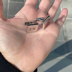 Square script engraved cufflinks | Square personalized cufflinks | Engraved cufflinks | Custom cufflinks | Mens initial cufflinks
