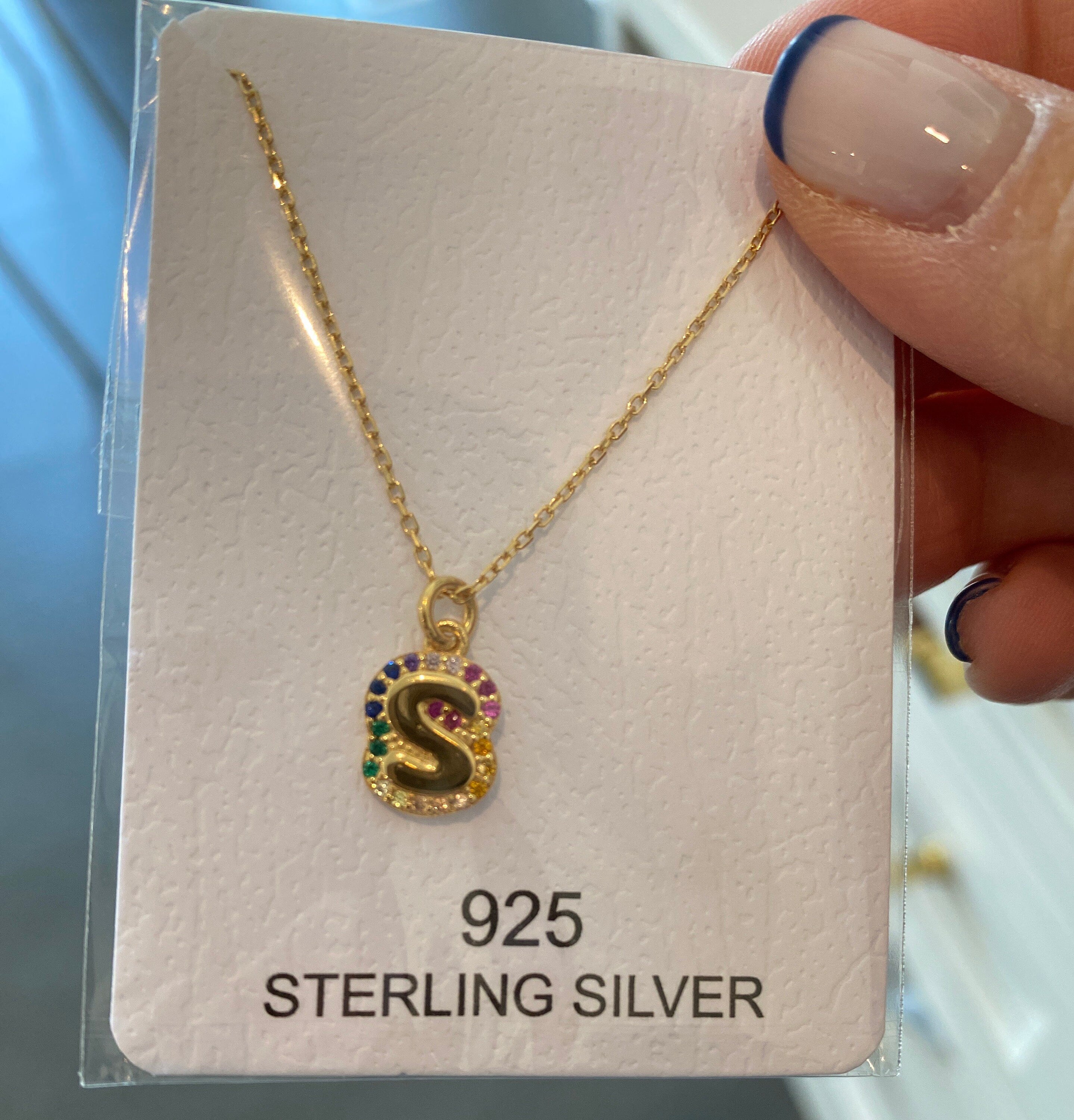 NEW personalized pave outline enamel initial necklace. Custom enamel pave initial necklace. Personalized enamel bubble initial necklace.