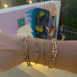 18K Gold filled mariner link bracelets in color gold. mariner bracelet in gold or silver. Chain link bracelet.