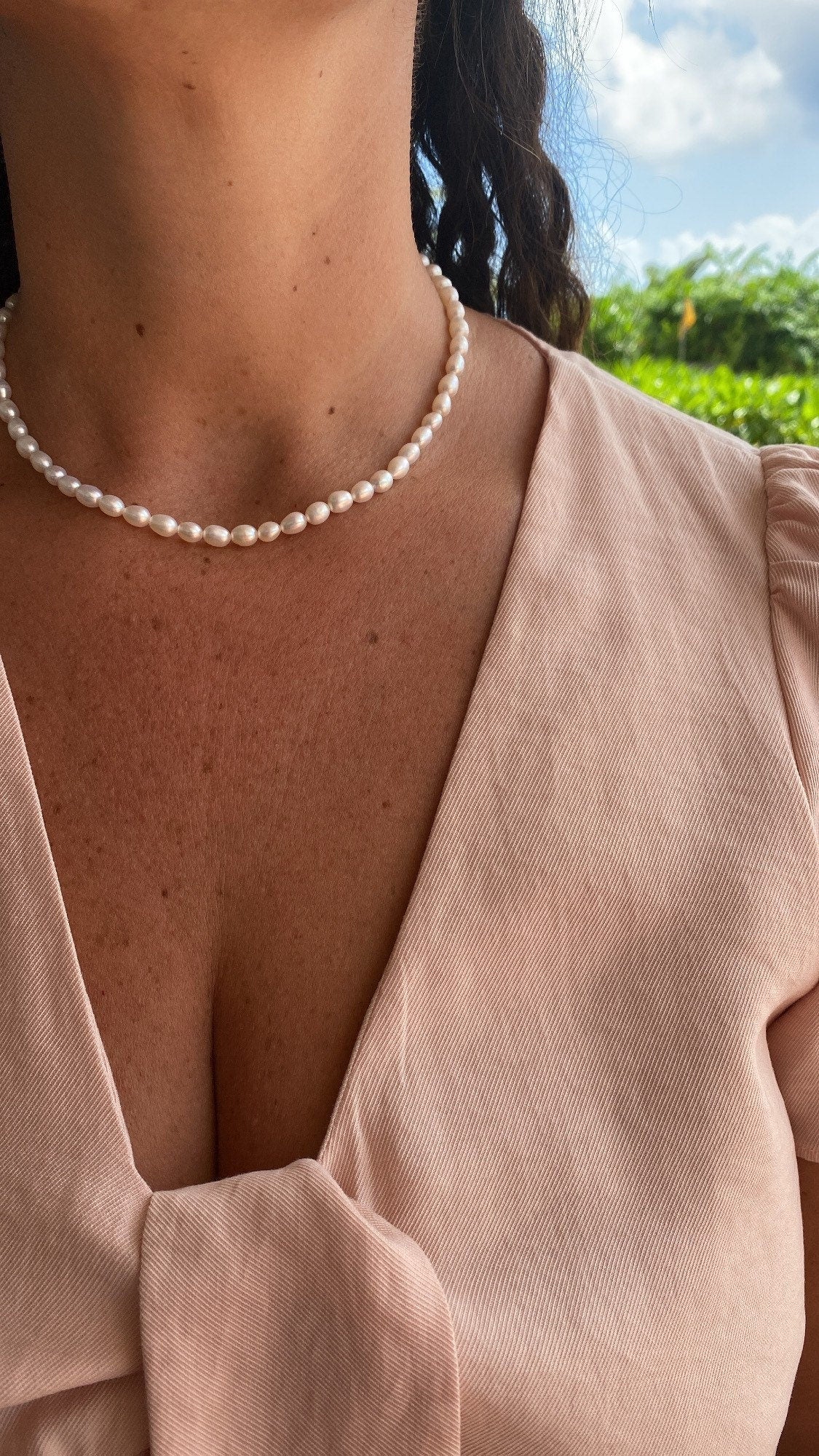 New “Wear with anything” Pearl necklace| pearl choker |Baroque pearl necklace |Trendy choker |freshwater Pearl necklace Danielle Bernstein