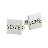 Square script engraved cufflinks | Square personalized cufflinks | Engraved cufflinks | Custom cufflinks | Mens initial cufflinks