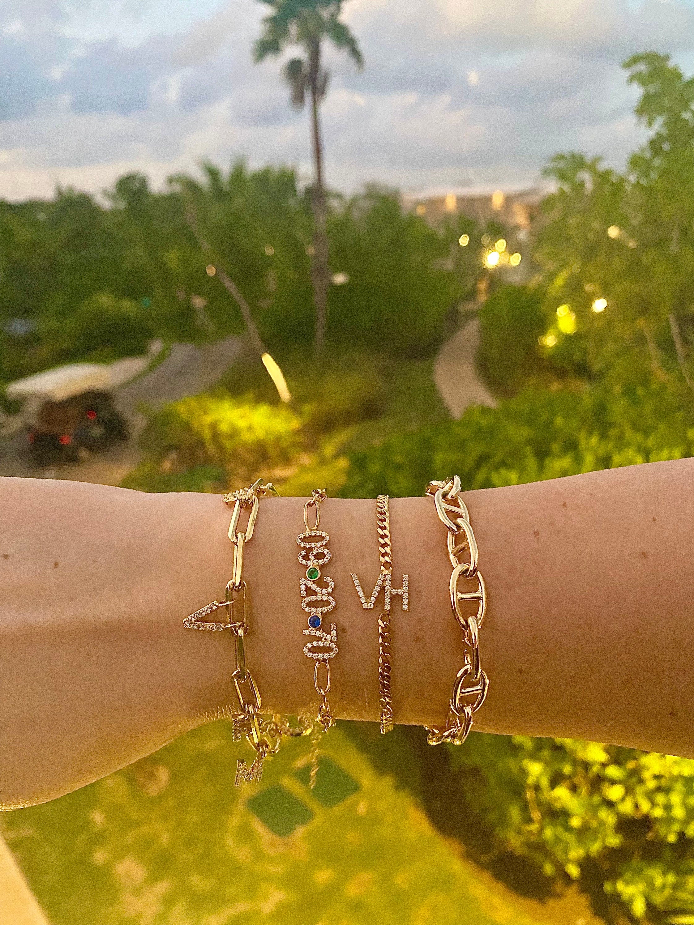18K Gold filled mariner link bracelets in color gold. mariner bracelet in gold or silver. Chain link bracelet.