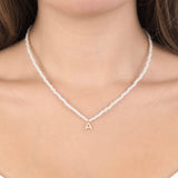 New Initial Pearl necklace| Initial pearl choker | Sofie pearl necklace |Trendy choker | Pave initial necklace | Personalized necklace