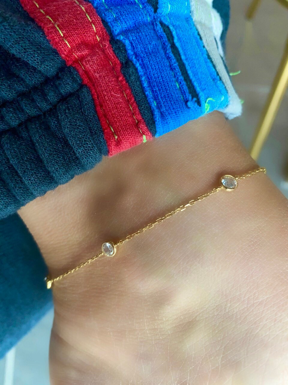 Diamond by the yard anklet | Chaya Raichik anklet | sterling silver gold plated anklet |