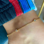 Diamond by the yard anklet | Chaya Raichik anklet | sterling silver gold plated anklet |