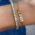 Name bracelet | Kelly Personalized bracelet | Sterling silver and gold plated custom bracelet | BLOCK name Bracelet | Hebrew name bracelet |