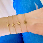 Hebrew initial bracelets. Sterling silver and gold plated. Hebrew letter bracelets. Personalized Hebrew bracelet.