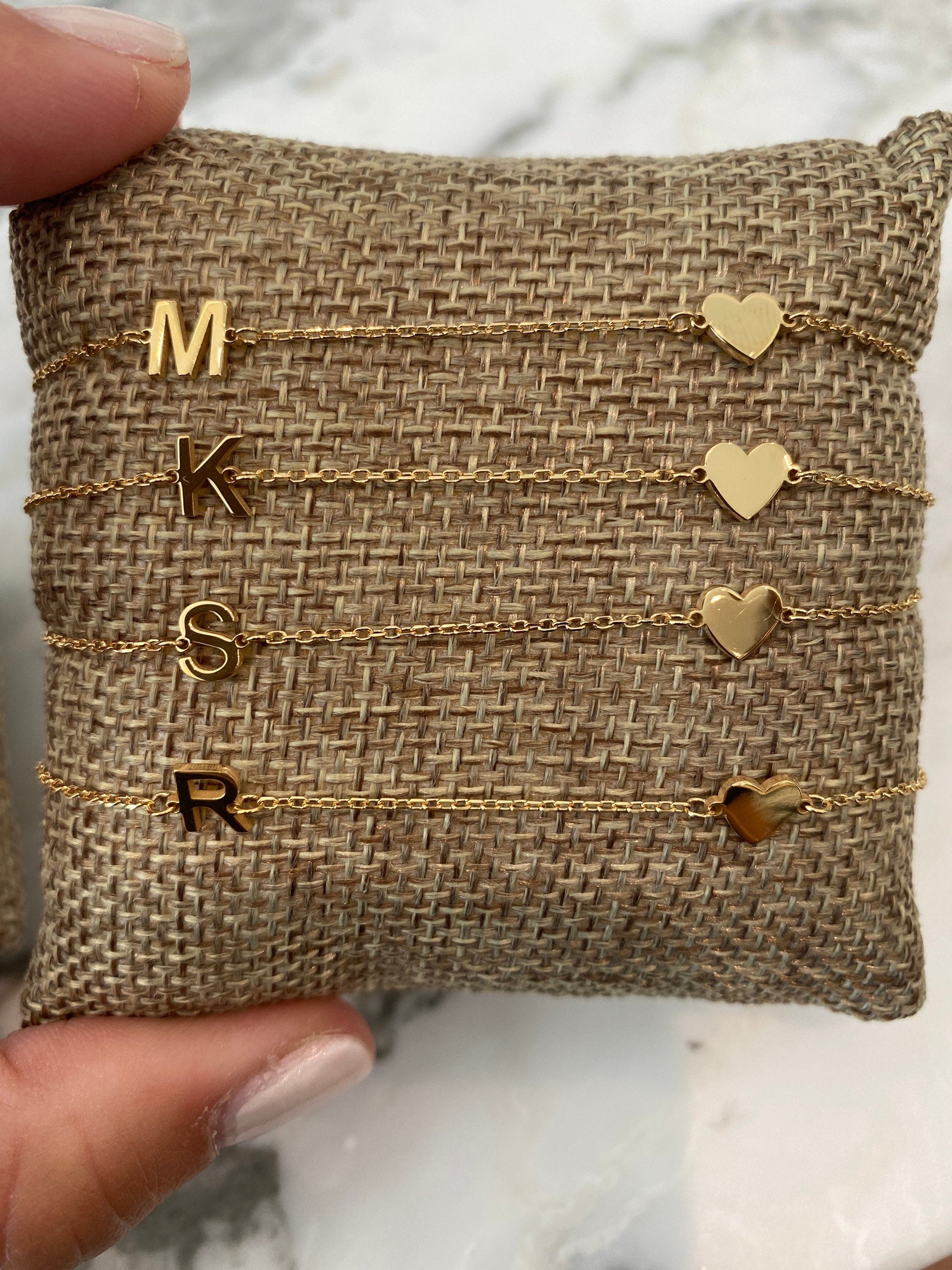 Initial heart bracelet. Custom initial heart bracelet. Personalized bracelets. Custom bracelet. Initial bracelet.