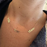 14K gold Mommy necklace with 1 2 3 4 5 6 names. 14K gold personalized necklace. 14K gold Mother’s necklace. 14K gold Name necklace.