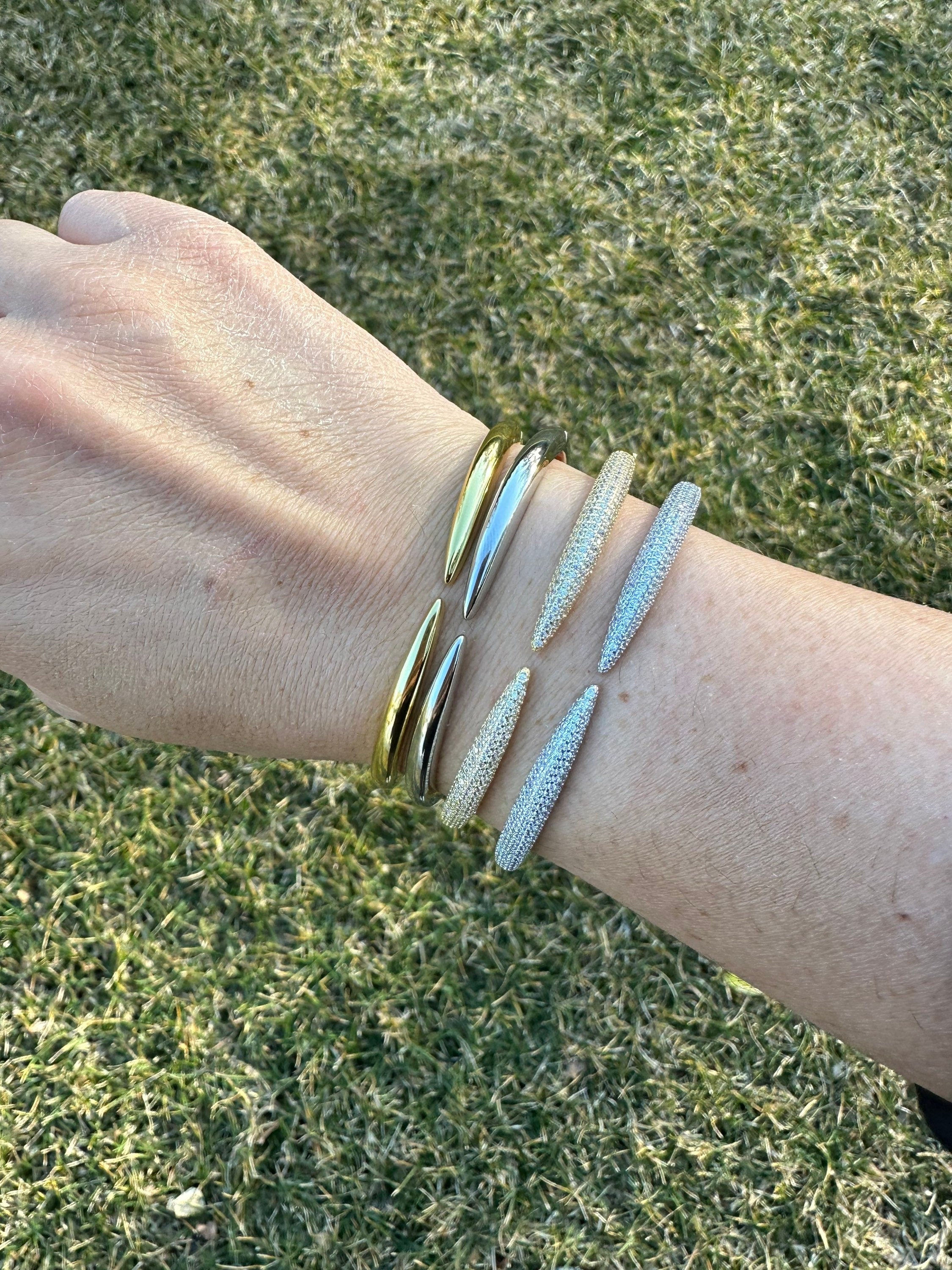 Gold filled Pave claw Cuff | Pave claw Bracelet | claw Cuff | pave claw Bangle | pave wave bangle | claw bracelet | claw bangle |