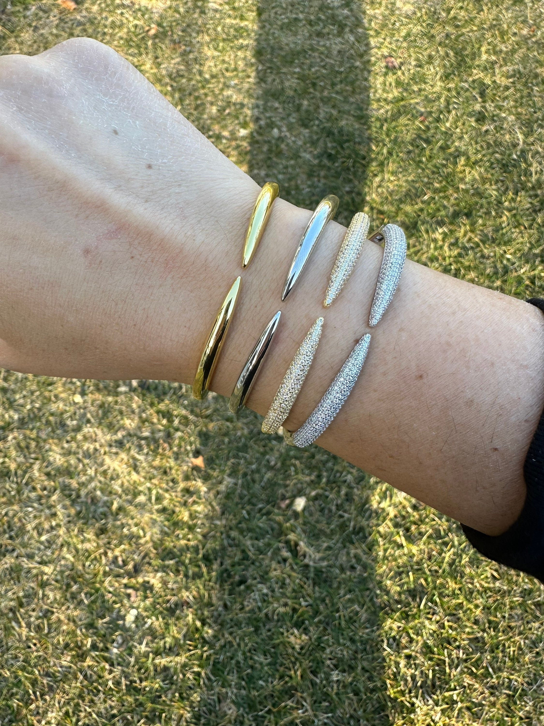 Gold filled Pave claw Cuff | Pave claw Bracelet | claw Cuff | pave claw Bangle | pave wave bangle | claw bracelet | claw bangle |