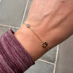 Sterling silver and gold plated CZ initial bracelets. Letter bracelets. Personalized bracelets. Hebrew initial bracelet. Custom bracelet.