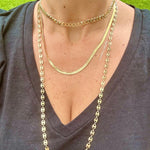 18K gold-filled flat mariner link choker l Mariner chain necklace l Gold Chain necklaces l Flat mariner chain necklace in gold or silver