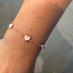 Mini enamel hearts baby bracelet. enamel heart bracelet. Kids bracelet. Pretty bracelet. Little girl bracelet. Heart jewelry. Baby jewelry.