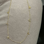 Multiple initial necklace | 1 2 3 4 5 6 7 8 9 10 initials | Sterling Silver 14K Gold Plated | Personalized mommy necklace | family necklace