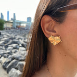 18K gold filled XL heart earrings. Arielle charnas earrings. Jumbo heart earrings. Trendy earrings. Statement earrings.