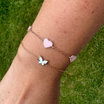 Mini enamel hearts baby bracelet. enamel heart bracelet. Kids bracelet. Pretty bracelet. Little girl bracelet. Heart jewelry. Baby jewelry.